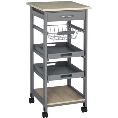 HELLOSHOP26 Práctico Carrito De Cocina 37 X 37 X 82 Cm Con Bandejas Extraíbles Y Cajón Estilo Escandinavo Contemporáneo De Mdf Gris 210000999 HELLOSHOP26 Práctico Carrito De Cocina 37 X 37 X 82 Cm Con Bandejas Extraíbles Y Cajón Estilo Escandinavo Contemporáneo De Mdf Gris 210000999