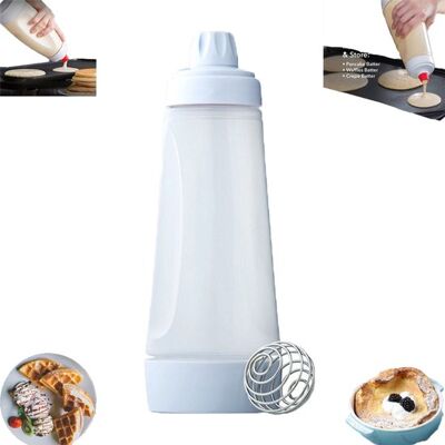 OEM Botella Mezcladora Manual Graduada Para Masa, Dispensador De Masa, Blanco, Vaso Mezclador Para Masa De Panqueques Extrusion Kitchen OEM Botella Mezcladora Manual Graduada Para Masa, Dispensador De Masa, Blanco, Vaso Mezclador Para Masa De Panqueques Extrusion Kitchen
