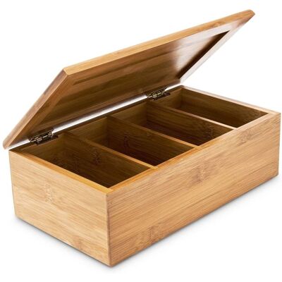 HELLOSHOP26 Caja De Té Decorativa Cocina Compartimentos 8 X 6 X 13,5 Cm De Bambú Natural 130003179 HELLOSHOP26 Caja De Té Decorativa Cocina Compartimentos 8 X 6 X 13,5 Cm De Bambú Natural 130003179