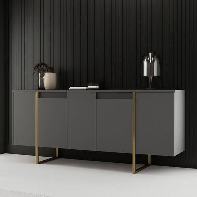 Dmora - Betel - Nogal y Oro - 160x35x80 cm - Sideboard Dmora - Betel - Nogal y Oro - 160x35x80 cm - Sideboard