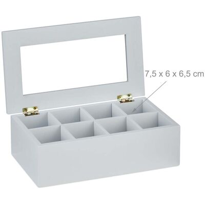 HELLOSHOP26 Caja Para Té Con 8 Compartimentos Diseño Práctico Almacenamiento 30 X 20 X 10 Cm De Bambú Natural 130014341 HELLOSHOP26 Caja Para Té Con 8 Compartimentos Diseño Práctico Almacenamiento 30 X 20 X 10 Cm De Bambú Natural 130014341