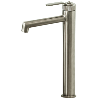 Mezclador de lavabo en acero inoxidable cepillado Essebagno - 310mm de altura, base de 50mm, cartucho cerámico Mezclador de lavabo en acero inoxidable cepillado Essebagno - 310mm de altura, base de 50mm, cartucho cerámico