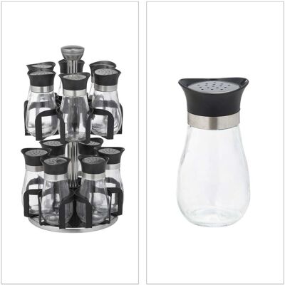 HELLOSHOP26 Carrusel De Especias Giratorio 12 Tarros Dimensiones 30 X 30 X 20 Cm Práctico Y Moderno De Acero Inoxidable Negro 130010627 HELLOSHOP26 Carrusel De Especias Giratorio 12 Tarros Dimensiones 30 X 30 X 20 Cm Práctico Y Moderno De Acero Inoxidable Negro 130010627