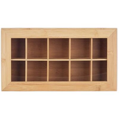 HELLOSHOP26 Caja De Té Decorativa Almacenamiento 10 Compartimentos Hermética Cocina Elegante De Bambú Natural 130004232 HELLOSHOP26 Caja De Té Decorativa Almacenamiento 10 Compartimentos Hermética Cocina Elegante De Bambú Natural 130004232