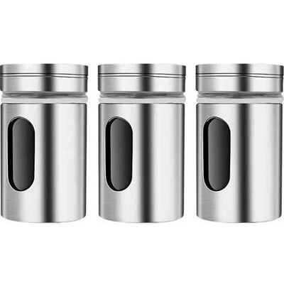 OEM 3 Cajas De Especias Con Tapa Basculante, Botella De Condimento De Acero Inoxidable, Juego De Especias Para Cocina, Tarros De Especias Para Té, Sal Y Pimienta OEM 3 Cajas De Especias Con Tapa Basculante, Botella De Condimento De Acero Inoxidable, Juego De Especias Para Cocina, Tarros De Especias Para Té, Sal Y Pimienta