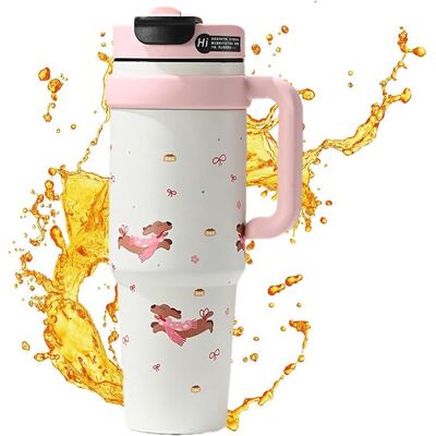 OEM Botella Isotérmica Para Bebidas - Termo Con Asa - Para Bebidas Frías Y Calientes - Diseño A Prueba De Fugas - 1 Litro - Rosa OEM Botella Isotérmica Para Bebidas - Termo Con Asa - Para Bebidas Frías Y Calientes - Diseño A Prueba De Fugas - 1 Litro - Rosa