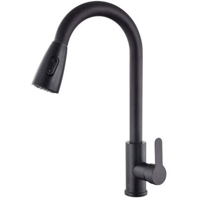 FOREHILL Grifo De Cocina De Acero Inoxidable Negro, Extensible, Giratorio, Para Agua Fría Y Caliente, Telescópico. FOREHILL Grifo De Cocina De Acero Inoxidable Negro, Extensible, Giratorio, Para Agua Fría Y Caliente, Telescópico.