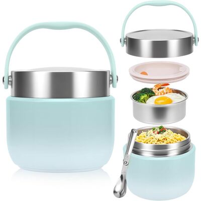 OEM Fiambrera Térmica De 1200 Ml Con Cuchara, Recipiente Hermético Con Tapa, Para Sopas Y Compotas (adultos Y Niños), Verde - Sin Bpa (azul) OEM Fiambrera Térmica De 1200 Ml Con Cuchara, Recipiente Hermético Con Tapa, Para Sopas Y Compotas (adultos Y Niños), Verde - Sin Bpa (azul)