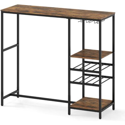 HELLOSHOP26 Mesa De Bar 122 X 40 X 105 Cm Con Espacio Para Guardar Vinos Y Copas Estilo Rústico Madera De Ingeniería Marrón 200013900 HELLOSHOP26 Mesa De Bar 122 X 40 X 105 Cm Con Espacio Para Guardar Vinos Y Copas Estilo Rústico Madera De Ingeniería Marrón 200013900
