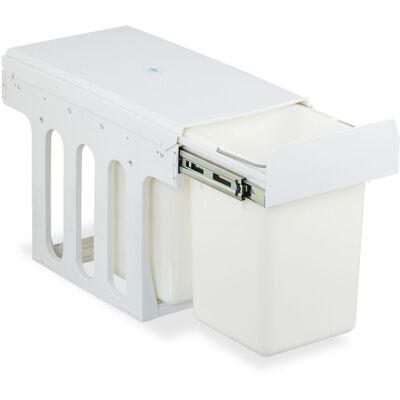 Relaxdays Cubo De Basura Cocina, 2 Compartimentos, 2x 8l, 35,5x25x47 Cm, Extraíble, Papelera Reciclaje Fregadero, Blanco Relaxdays Cubo De Basura Cocina, 2 Compartimentos, 2x 8l, 35,5x25x47 Cm, Extraíble, Papelera Reciclaje Fregadero, Blanco