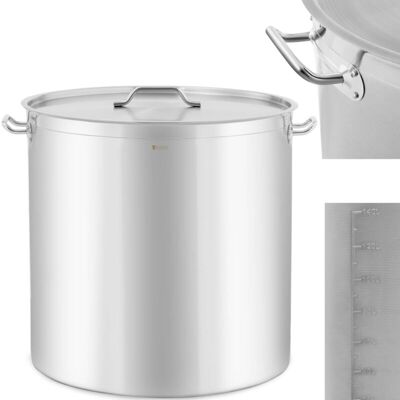 ROYAL CATERING Olla De Acero Con Tapa Y Escala Medidora Para Cocinas De Inducción De Gas Y Eléctricas 170 L ROYAL CATERING Olla De Acero Con Tapa Y Escala Medidora Para Cocinas De Inducción De Gas Y Eléctricas 170 L