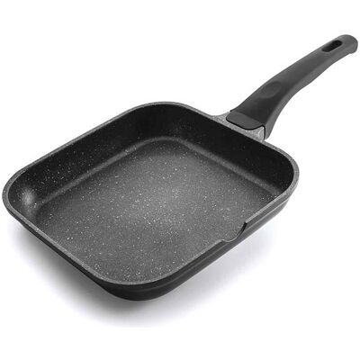 Lacor - Sartén Parrilla - Asador Liso Eco Piedra - Negro 28x28 Cm Lacor - Sartén Parrilla - Asador Liso Eco Piedra - Negro 28x28 Cm