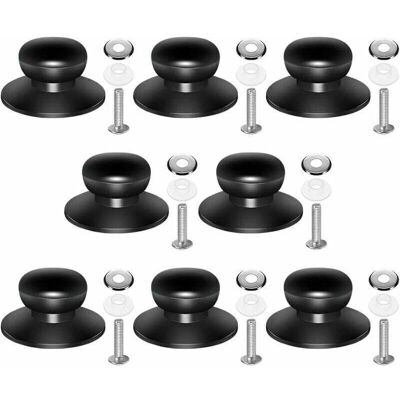 OEM 8 Pomos Universales De Vidrio Negro Para Tapas De Ollas, Xu, Asa De Repuesto Para Tapa De Olla --crezuo OEM 8 Pomos Universales De Vidrio Negro Para Tapas De Ollas, Xu, Asa De Repuesto Para Tapa De Olla --crezuo
