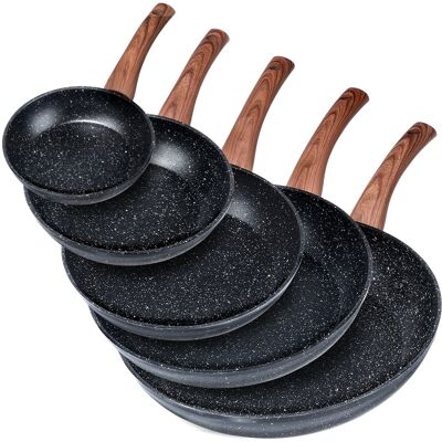 OEM Juego De Sartenes De Granito Black&wood De 16 / 20 / 24 / 28 / 32 Cm, 5 Piezas. OEM Juego De Sartenes De Granito Black&wood De 16 / 20 / 24 / 28 / 32 Cm, 5 Piezas.