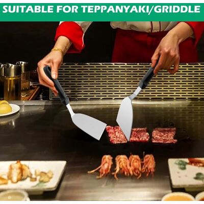 OEM Espátula Metálica De 2 Piezas,espátula De Acero Inoxidable Para Sartén,25 X 12 Cm,mango De Plástico,sartén Plana Teppanyaki,utensilio Para Fogata OEM Espátula Metálica De 2 Piezas,espátula De Acero Inoxidable Para Sartén,25 X 12 Cm,mango De Plástico,sartén Plana Teppanyaki,utensilio Para Fogata