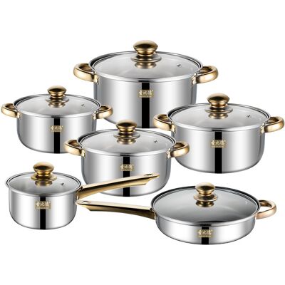 OEM Juego De Utensilios De Cocina De Acero Inoxidable De 12 Piezas Con Mangos Dorados, Que Incluye Una Sartén Antiadherente Y Una Tetera (juego Dorado De 12 Piezas Con Olla Grande). OEM Juego De Utensilios De Cocina De Acero Inoxidable De 12 Piezas Con Mangos Dorados, Que Incluye Una Sartén Antiadherente Y Una Tetera (juego Dorado De 12 Piezas Con Olla Grande).