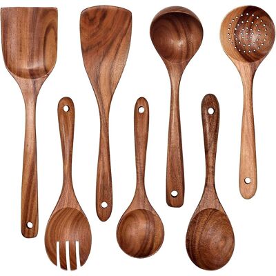 OEM Utensilios De Cocina De Madera De Teca - Juego Premium De 7 Piezas, Fáciles De Limpiar, Ligeros, Resistentes Al Calor, Duraderos Y Resistentes A Los Arañazos - Otros OEM Utensilios De Cocina De Madera De Teca - Juego Premium De 7 Piezas, Fáciles De Limpiar, Ligeros, Resistentes Al Calor, Duraderos Y Resistentes A Los Arañazos - Otros