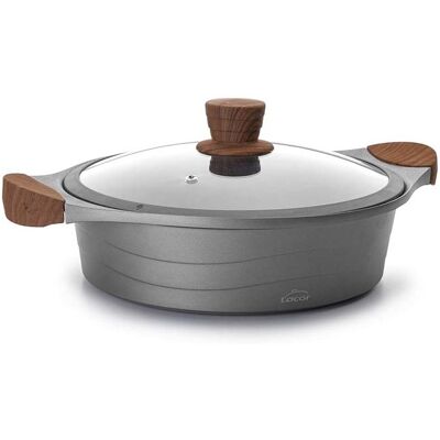 Lacor - Cacerola Baja Con Tapa De Cristal Stilo Aluminio Fundido 28 Cm Olla Baja Antiadherente Lacor - Cacerola Baja Con Tapa De Cristal Stilo Aluminio Fundido 28 Cm Olla Baja Antiadherente