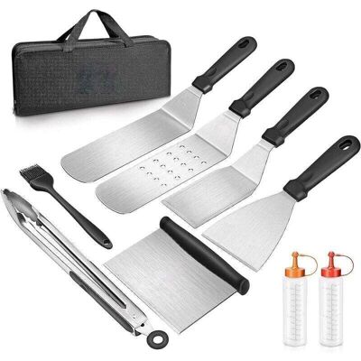OEM Juego De Utensilios De Barbacoa De Acero Inoxidable De 9 Piezas, Juego De Accesorios Profesionales Para Plancha De Barbacoa, Juego De Espátulas Para Barbacoa, Utensilios Para Barbacoa OEM Juego De Utensilios De Barbacoa De Acero Inoxidable De 9 Piezas, Juego De Accesorios Profesionales Para Plancha De Barbacoa, Juego De Espátulas Para Barbacoa, Utensilios Para Barbacoa