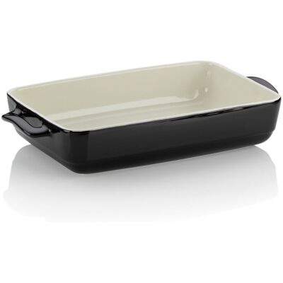 Fuente de cerámica esmaltada negra Malin de Kela - Apto para horno Fuente de cerámica esmaltada negra Malin de Kela - Apto para horno