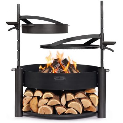 COOKKING Kit De Brasero De Jardín Multifuncional "montana X" De 80 Cm Con Parrilla De 60 Cm, Árbol Adicional Y Sartén De Acero Natural De 50 Cm COOKKING Kit De Brasero De Jardín Multifuncional "montana X" De 80 Cm Con Parrilla De 60 Cm, Árbol Adicional Y Sartén De Acero Natural De 50 Cm