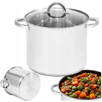 OEM Olla De Acero Inoxidable De 10 Litros De Altura, Grande, Para Inducción Y Gas Tradicional, 26 Cm. OEM Olla De Acero Inoxidable De 10 Litros De Altura, Grande, Para Inducción Y Gas Tradicional, 26 Cm.