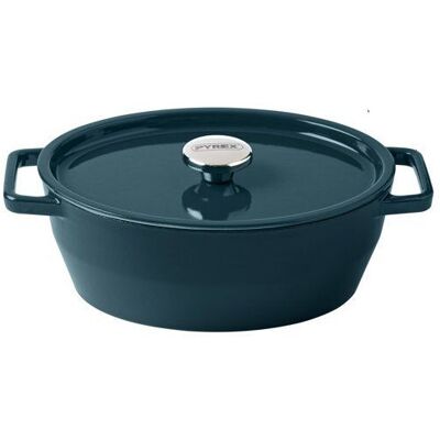 Cocotte Ovalada - Pyrex - Cocción Lenta - 29 Cm - Hierro Fundido - Azul Profundo Cocotte Ovalada - Pyrex - Cocción Lenta - 29 Cm - Hierro Fundido - Azul Profundo