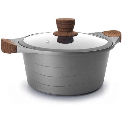 Lacor - Cacerola Con Tapa De Cristal Gris Aluminio 4 L 24 Cm Cacerola Con Vidrio Resistente Lacor - Cacerola Con Tapa De Cristal Gris Aluminio 4 L 24 Cm Cacerola Con Vidrio Resistente