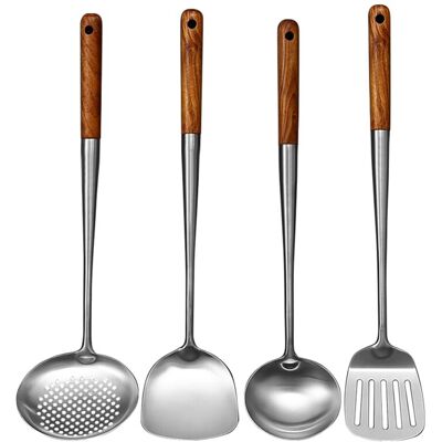 OEM Espátula De Acero Inoxidable De Mango Largo Para Wok, Cuchara Perforada Para Arroz, Cucharón OEM Espátula De Acero Inoxidable De Mango Largo Para Wok, Cuchara Perforada Para Arroz, Cucharón
