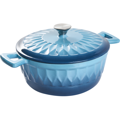 BELIANI Cacerola De Hierro Fundido Con Tapa Apta Para El Horno Compatible Con Todo Tipo De Placas De Cocina Azul Castino BELIANI Cacerola De Hierro Fundido Con Tapa Apta Para El Horno Compatible Con Todo Tipo De Placas De Cocina Azul Castino