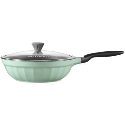 OEM Sartén Antiadherente De Aluminio Buydeem Con Tapa De Cristal De 30 Cm, Modelo Cp102, Color Verde Acogedor OEM Sartén Antiadherente De Aluminio Buydeem Con Tapa De Cristal De 30 Cm, Modelo Cp102, Color Verde Acogedor