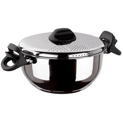 Cacerola Para Pasta Y Verduras Inoxibar De 22 Cm De Acero Inoxidable Con Tapa Colador Para Inducción Cacerola Para Pasta Y Verduras Inoxibar De 22 Cm De Acero Inoxidable Con Tapa Colador Para Inducción