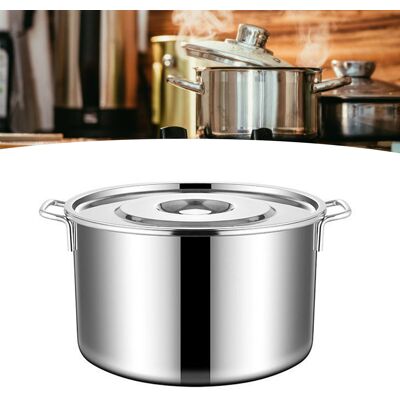OEM Cacerola De Acero Inoxidable, Con Doble Asa, Gran Capacidad, Olla Para Sopa Con Tapa, 35 Cm De Diámetro. OEM Cacerola De Acero Inoxidable, Con Doble Asa, Gran Capacidad, Olla Para Sopa Con Tapa, 35 Cm De Diámetro.