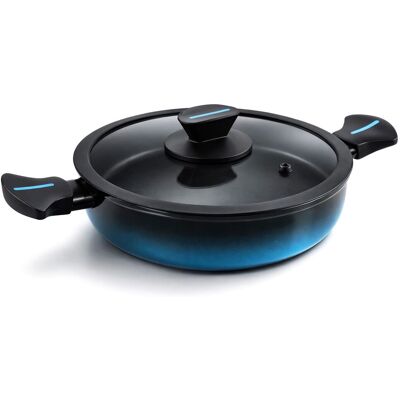 Briebe Mare Cacerola Inducción Acero Forjado 28cm Antiadherente Sin Pfoa, Todas Cocinas Fabricada En España Azul Briebe Mare Cacerola Inducción Acero Forjado 28cm Antiadherente Sin Pfoa, Todas Cocinas Fabricada En España Azul