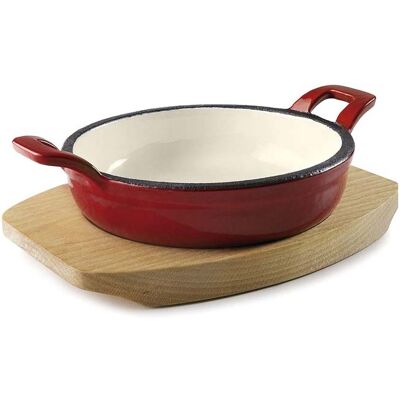 Lacor - Cacerola Roja Redonda De Hierro 720 Ml Ø 18.5 Cm Cacerola Horno Con Diseño Clásico Lacor - Cacerola Roja Redonda De Hierro 720 Ml Ø 18.5 Cm Cacerola Horno Con Diseño Clásico