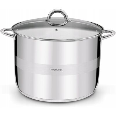 OEM Olla De Inducción Grande Con Tapa De Acero, Gastronómica, Konighoffer Faro, 21 L OEM Olla De Inducción Grande Con Tapa De Acero, Gastronómica, Konighoffer Faro, 21 L