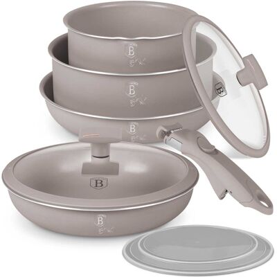OEM Batería De Cocina De Titanio 9 Piezas Berlinger Haus Bh-8255 Taupe OEM Batería De Cocina De Titanio 9 Piezas Berlinger Haus Bh-8255 Taupe