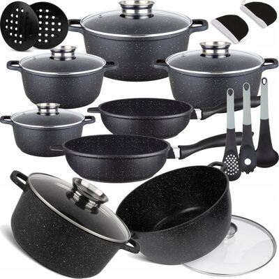 OEM Juego De Utensilios De Cocina De Mármol Juego De Sartén Juego De Utensilios De Cocina Para Inducción OEM Juego De Utensilios De Cocina De Mármol Juego De Sartén Juego De Utensilios De Cocina Para Inducción