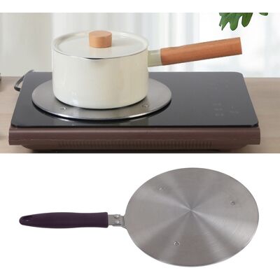 OEM Adaptador De Acero Inoxidable Para Placa De Inducción Con Mango Morado: Accesorio De Cocina Para Sartenes De Hierro Fundido Y Cerámica, 23,5 Cm (9,25 Pulgadas). OEM Adaptador De Acero Inoxidable Para Placa De Inducción Con Mango Morado: Accesorio De Cocina Para Sartenes De Hierro Fundido Y Cerámica, 23,5 Cm (9,25 Pulgadas).