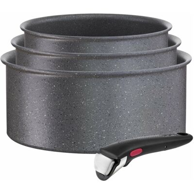 Juego De 3 Cacerolas De Aluminio (16/18/20 Cm) + 1 Asa Negra - L3969002 - Tefal - Juego De 3 Cacerolas De Aluminio (16/18/20 Cm) + 1 Asa Negra - L3969002 - Tefal -