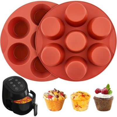 OEM 2 Piezas, Moldes De Silicona Para Muffins, Bandeja De Silicona Para Hornear, Bandeja Antiadherente Para 7 Tazas, Cupcakes, Pan, 20 X 20 Cm, Rojo OEM 2 Piezas, Moldes De Silicona Para Muffins, Bandeja De Silicona Para Hornear, Bandeja Antiadherente Para 7 Tazas, Cupcakes, Pan, 20 X 20 Cm, Rojo