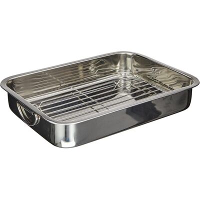 OEM Sartén Cuadrada Con Inserto De Acero Inoxidable, 40 Cm, Plateada, 42 X 30,4 X 6,4 Cm, 2 Unidades OEM Sartén Cuadrada Con Inserto De Acero Inoxidable, 40 Cm, Plateada, 42 X 30,4 X 6,4 Cm, 2 Unidades