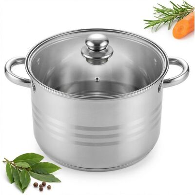 OEM Olla De Acero Inoxidable 12,5 L 脴28 Cm Con Tapa De Cristal Para Cocinar OEM Olla De Acero Inoxidable 12,5 L 脴28 Cm Con Tapa De Cristal Para Cocinar