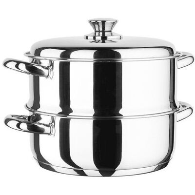 Set De Cocción Al Vapor Inoxibar De Acero Inoxidable 20 Cm Triple Fondo Inducción Sistema Con Junta De Agua Set De Cocción Al Vapor Inoxibar De Acero Inoxidable 20 Cm Triple Fondo Inducción Sistema Con Junta De Agua
