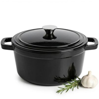 OEM Olla De Hierro Fundido Esmaltado 4,5l Negro Con Tapa Para Cocinas De Gas Y El脡ctricas OEM Olla De Hierro Fundido Esmaltado 4,5l Negro Con Tapa Para Cocinas De Gas Y El脡ctricas