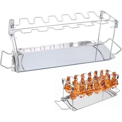 OEM Parrilla Para Alitas De Pollo - Barbacoa - Parrilla Para Pollo - Accesorios Para Barbacoa - Bandeja Recolectora De Grasa Incluida - Acero Inoxidable - Capacidad Para 14 Muslos De Pollo OEM Parrilla Para Alitas De Pollo - Barbacoa - Parrilla Para Pollo - Accesorios Para Barbacoa - Bandeja Recolectora De Grasa Incluida - Acero Inoxidable - Capacidad Para 14 Muslos De Pollo