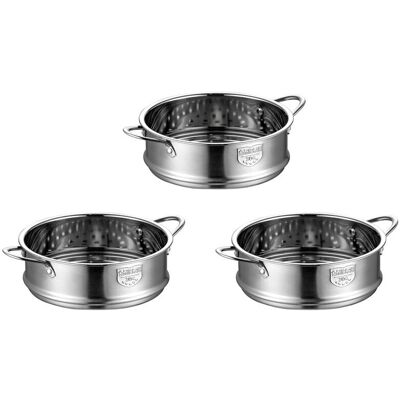 OEM Vaporera De Acero Inoxidable De 3 Piezas Y 16 Cm De Grosor Con Soporte De Doble Asa Para Ollas De Sopa Y Leche. OEM Vaporera De Acero Inoxidable De 3 Piezas Y 16 Cm De Grosor Con Soporte De Doble Asa Para Ollas De Sopa Y Leche.
