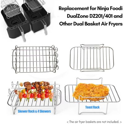 OEM Juego De 6 Accesorios Para Freidoras De Aire, Que Incluye Bandeja Antiadherente De 20 Cm, Bandeja Para Pizza, Bandeja Para Muffins, Rejilla Para Tostar Y Pinzas De Cocina Compatible Con Los Modelos Dz OEM Juego De 6 Accesorios Para Freidoras De Aire, Que Incluye Bandeja Antiadherente De 20 Cm, Bandeja Para Pizza, Bandeja Para Muffins, Rejilla Para Tostar Y Pinzas De Cocina Compatible Con Los Modelos Dz