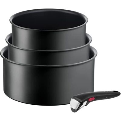 Tefal Juego De Cazuelas Titanium Pro Negro 16-20 Cm Tefal Juego De Cazuelas Titanium Pro Negro 16-20 Cm