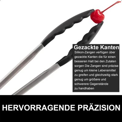 OEM Pinzas De Cocina De Acero Inoxidable Con Mecanismo De Bloqueo, Pinzas Para Asar Con Mangos De Silicona Resistentes Al Calor, Juego De 3 Piezas (21/27/34 Cm), Perfectas Para Cocinar Y Asar A La Parrill OEM Pinzas De Cocina De Acero Inoxidable Con Mecanismo De Bloqueo, Pinzas Para Asar Con Mangos De Silicona Resistentes Al Calor, Juego De 3 Piezas (21/27/34 Cm), Perfectas Para Cocinar Y Asar A La Parrill